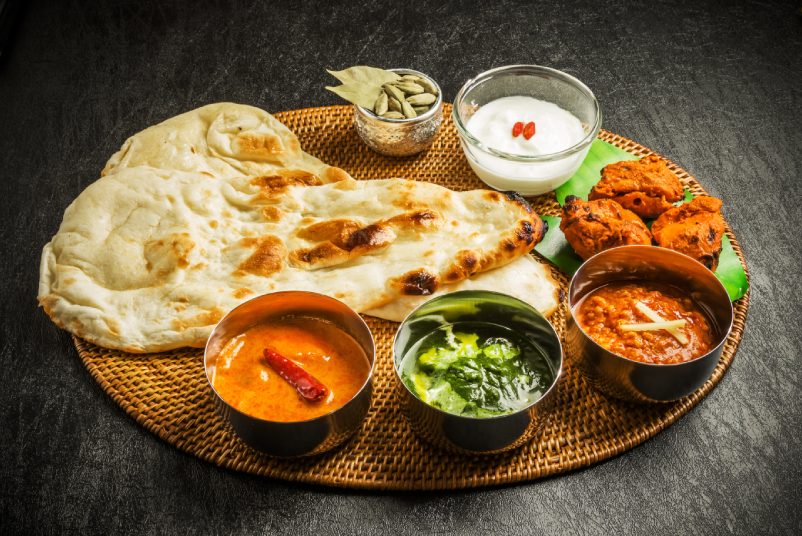 Indian dish curry lunch set