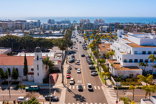 Oceanside aerial street principal avenue view