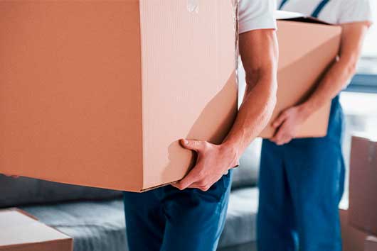 Movers with card boxes 